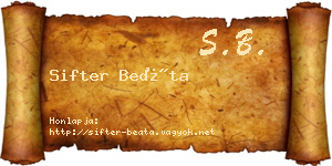 Sifter Beáta névjegykártya