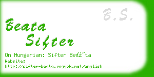 beata sifter business card